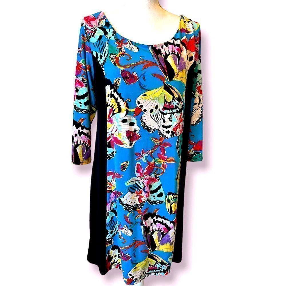 🎄Nicole by Nicole Miller Butterfly Pattern Knee Length Sheath Dress